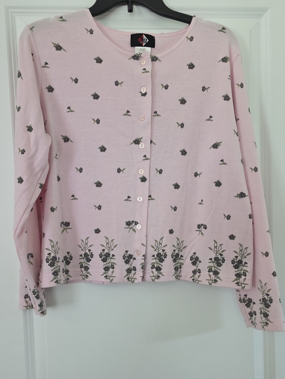 Pink Floral Button-Down Cardigan